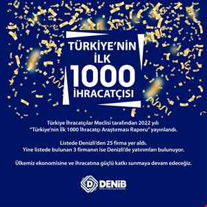 2022 Yılı “Türkiye'nin İlk 1000 İhracatçı Araştırması Raporu” Yayınlandı.